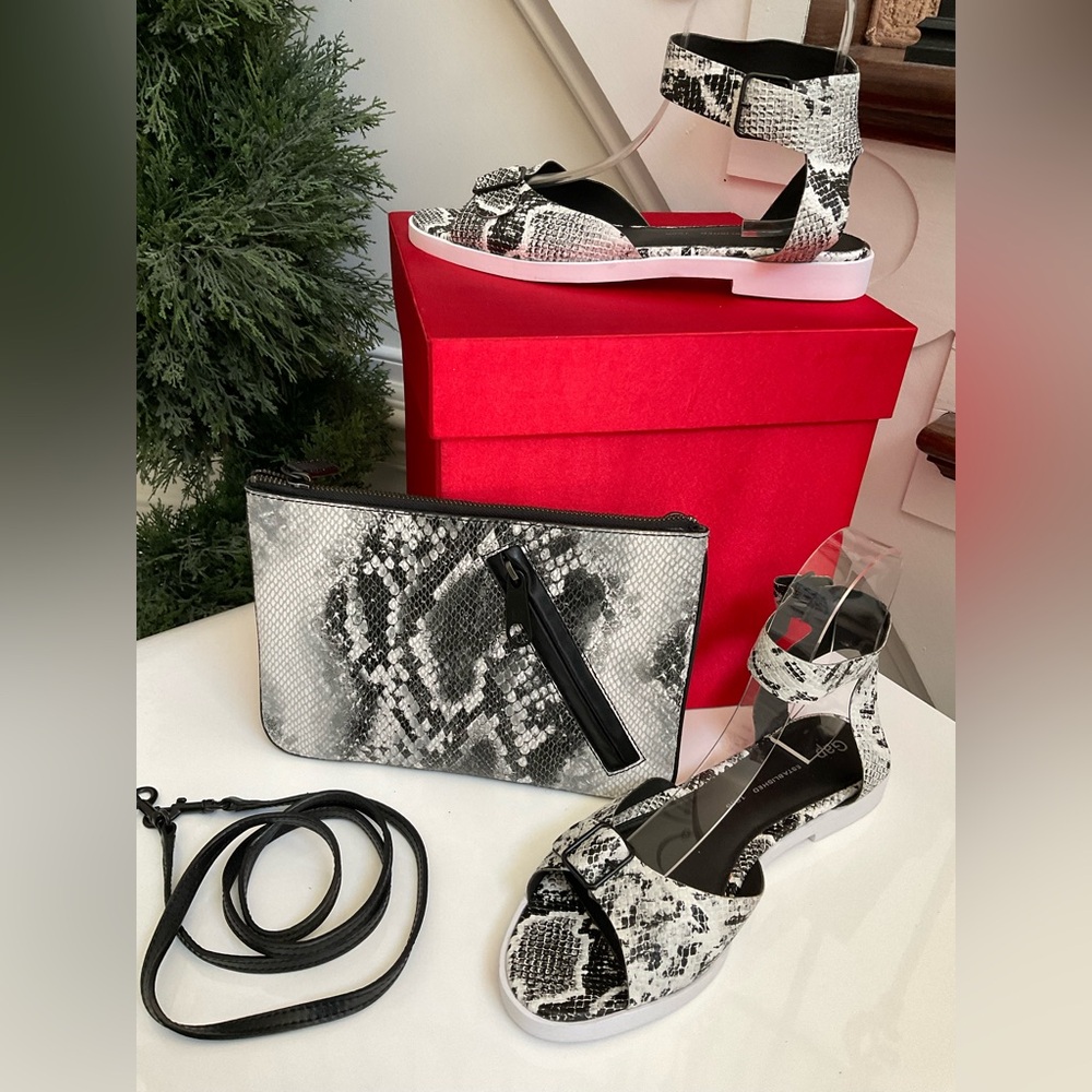 GAP Buckle Sandal with Matching Crossbody Bag. Bundle of 2